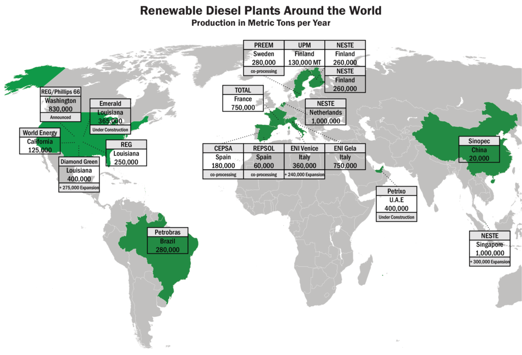 Global Renewable Diesel Plant Map
